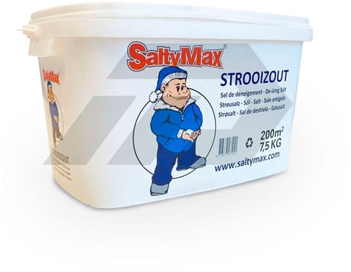 SaltyMax Strooizout in Sluitbare Emmer 7,5Kg