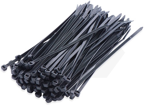 SapiSelco Bundelband 3,6x200mm Zwart UV Bestendig Nylon (100 Stuks)