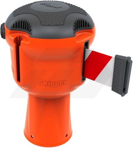 Skipper Kegeltop Oranje Met Rood/Wit Afzetlint 9 Mtr