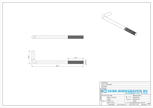 GB Muurplaatanker M24 400x100mm Blank-3