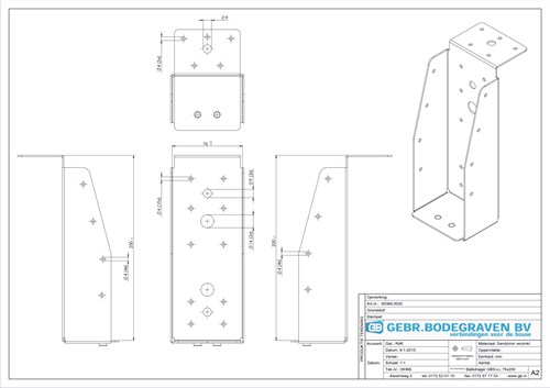 GB Balkdrager 75x200mm Met Lange Lip Verzinkt-3