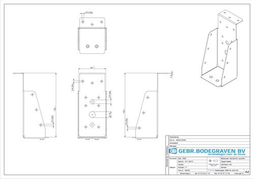 GB Balkdrager 63x150mm Met Korte Lip Verzinkt-3