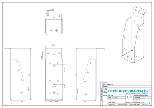 GB Balkdrager 63x200mm Met Korte Lip Verzinkt-3