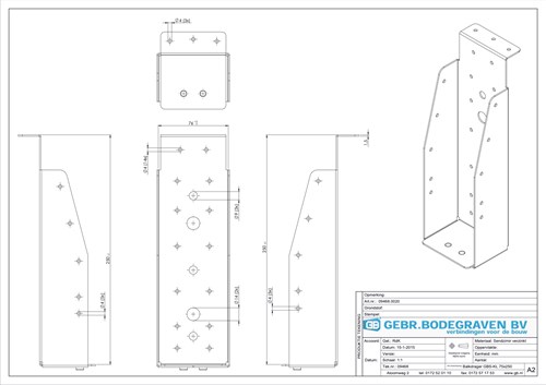 GB Balkdrager 75x250mm Met Korte Lip Verzinkt-3