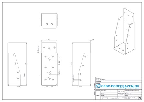 GB Balkdrager 63x175mm Zonder Lip Verzinkt-3