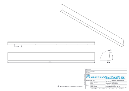 GB Metalen Randkist 84° 180x2000mm Verzinkt-2