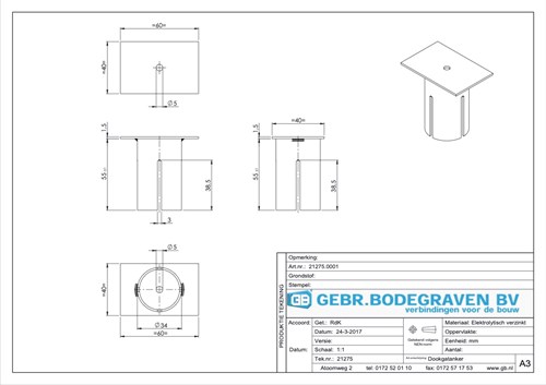 GB Dorpelhoek Zwaar 100x100mm Verzinkt-3