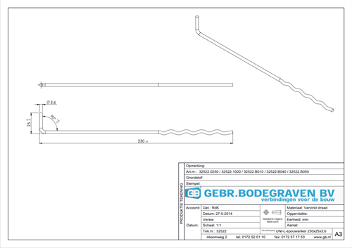 GB UNI-L spouwanker 230mm ¯3,6 Verzinkt-3