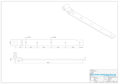 GB Heng Voor Vlakwerk 500x45mm Voor Pen Ø16 Verzinkt-2
