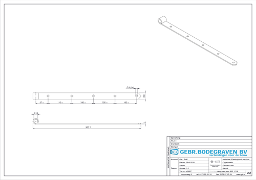 GB Heng Met Punt 500mm Voor Pen ¯18mm Verzinkt