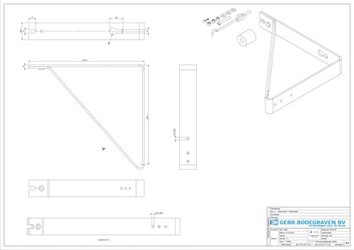 GB Deuropvangbeugel Haaks 275x250x330mm RVS A2-3