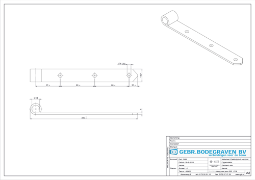GB Heng Met Punt 250mm Voor Pen ¯18mm Verzinkt