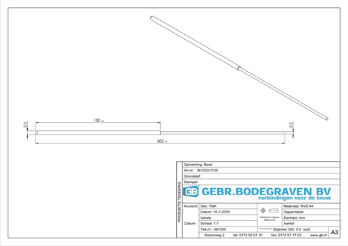 GB Glij-anker 300xØ5mm RVS A4-3