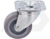 Tente Zwenkwiel Met Plaat Rubber 100mm 160kg