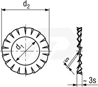 Tandveerring M12 (13.0x20.5x1.0) Verzinkt DIN 6798-A-2