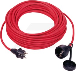 Verlengkabel 50 Mtr 3x1,5 H07 Rood Met Aangegoten Stekkers