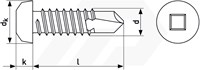 Plaatschroef 4.8x32mm Zelfborend Verzinkt Bolkop SQ2 DIN 7504-NSQ-2